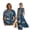 Blue Pine Tree Cloud, variant on Tropical Hibiscus Palm Leaves Print Cotton Linen Matching Couple Outfits Sleeveless Summer Dresses for Women with Pocket Button Down Shirts for Men Matchings Set Couple Clothes, Size L