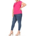 thumbnail image 4 of Women's Plus Size Casual Solid Petal Sleeve Bow Tie Neck Short Sleeve Blouse Shirt Top, 4 of 6