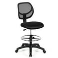 thumbnail image 1 of Gymax Mesh Drafting Chair Mid Back Office Chair Adjustable Height w/Footrest Armless, 1 of 10