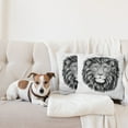thumbnail image 4 of Ambesonne Indie Throw Pillow Cover 2 Pack, Wild Hipster Lion Glasses, 18", Black and White, 4 of 7