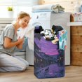 thumbnail image 5 of Yayeee Freestanding Laundry Hamper with Handle Collapsible Large Storage Basket for Clothes, Purple Street, 5 of 7