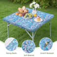 thumbnail image 4 of Fitted Hem Stretchable Square Table Cover 36x36, Bohemian Floral Pattern Tablecloth for Picnic Decor and Indoor Dining Room, 4 of 6