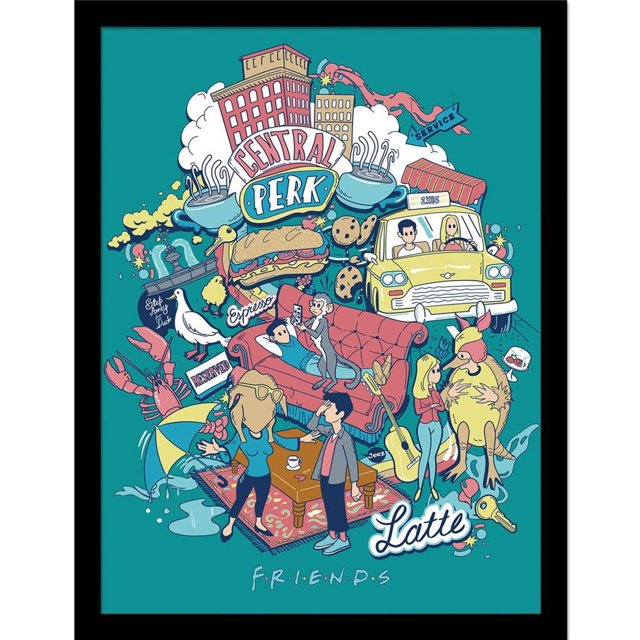 Friends 30 Years Animated Montage Framed Poster