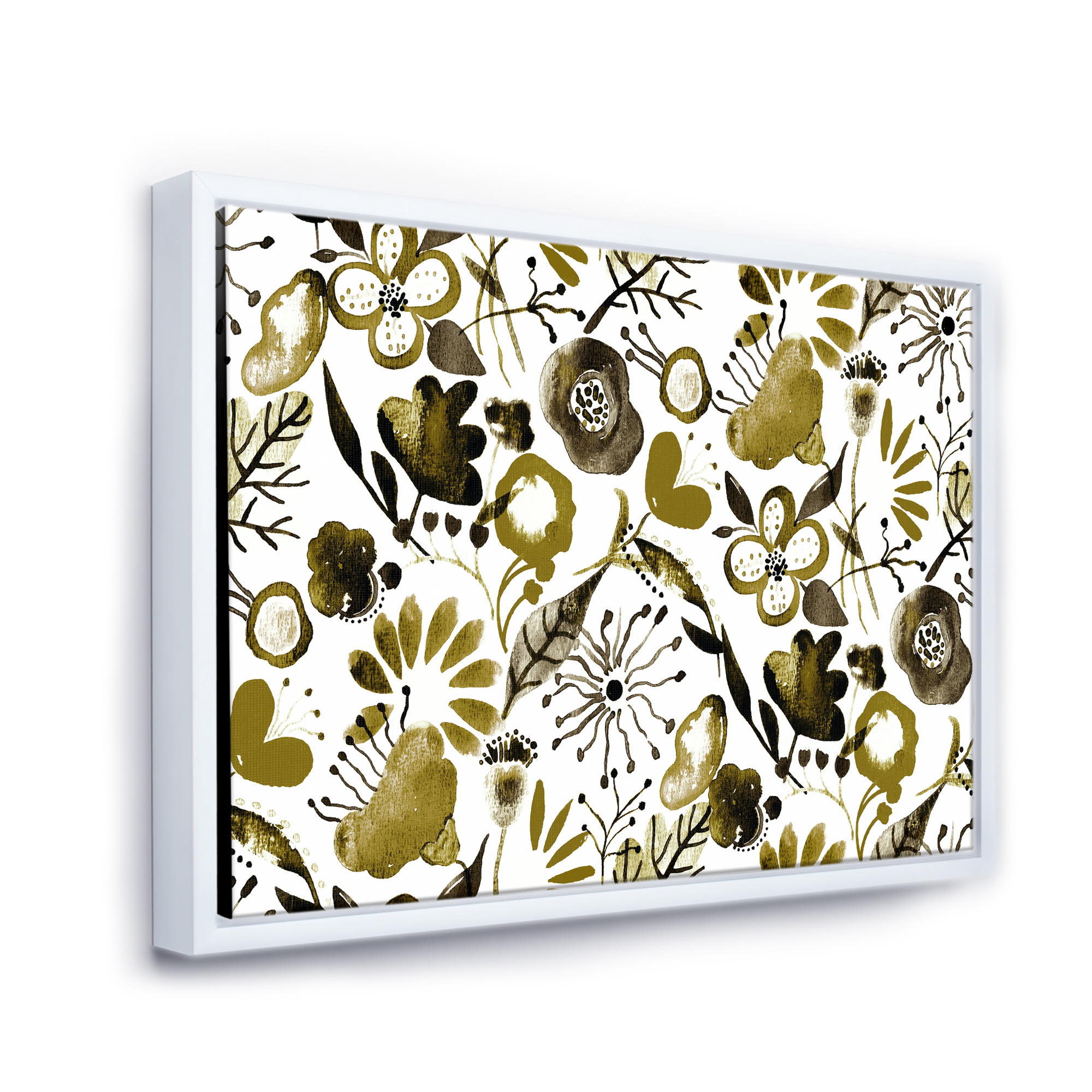 Designart 'Vital Abundance Of Wildflowers II' Modern Framed Canvas Wall Art Print