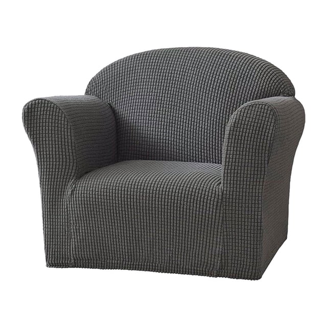 Cateissary Funda elástica para silla de poliéster, excelente elasticidad, protección completa, funda elástica para sofá Decoración del hogar gris oscuro