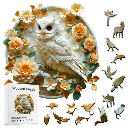 Jigsaw Puzzles-Wooden Puzzle Adult Unique Shape Advanced Wise Owl Wooden Jigsaw Puzzle for Adult,Family Puzzles Gifts for kids