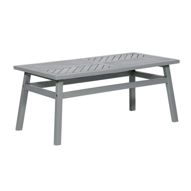 Walker Edison Extérieur Bois Patio Chevron Table Basse en Gris Lavable