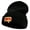 Black, variant on 100% Word Bubble Embroidered 12 Inch Long Knitted Beanie - Maroon OSFM