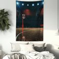 thumbnail image 3 of Basketball Tapestry, Picture of Empty Basketball Court Sport Arena with Wood Floor Print, Wall Hanging for Bedroom Living Room Dorm Decor, 40W X 60L Inches, Brown Black and Red, by Ambesonne, 3 of 5