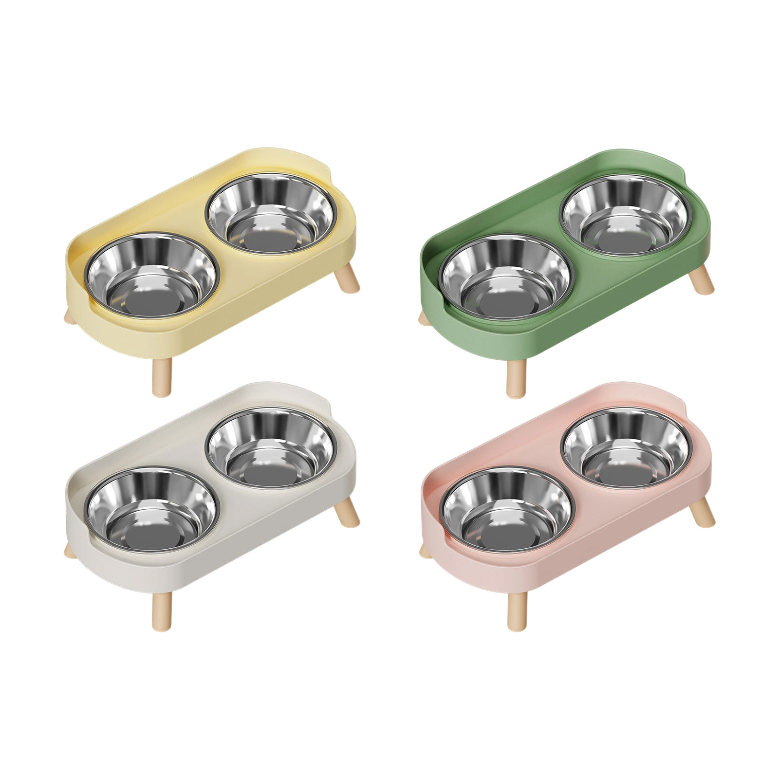 Ergonomic Elevated Dog Bowls With Stable Stand And Double Bowl For Most Breeds Bright Color