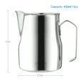 thumbnail image 5 of Easyworkz Espresso Steaming Pitcher Stainless Steel 15 oz Coffee Frothing Picther Milk Jug Cappuccino Latte Art Cup, Chrome, 5 of 9