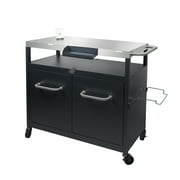 Expert Grill Outdoor BBQ Prep Cart with Wheels, Stainless Steel Top & Storage Shelves