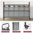 thumbnail image 5 of Laundry Sorter, Laundry Hamper 5 Section with Heavy Duty Rolling Lockable Wheels, Laundry Basket Organizer with Removable Bags for Dirty Clothes Storage, Grey, 5 of 13