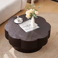 thumbnail image 6 of 31.50"Modern Flower Shaped Coffee Table, Plum Blossom Shaped Coffee Table with Storage – Natural Wood Veneer, for LivingRoom, Apartment, Office, Easy Assembly, Dark Brown, 6 of 11