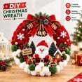 thumbnail image 5 of Ywbawe 25cm DIY Christmas Wreath Craft Kit for Adults Pom Pom Ornament Set for Front Door Xmas Decoration, 1 Set, 5 of 7