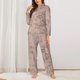 thumbnail image 2 of Balery Rose Gold Marble Texture Conjunto de Pijama con Estampado para Mujer, Conjunto de Dos Piezas con Manga Larga, Ropa de Dormir Suave con Bolsillos, Pijamas Cómodos-Medium, 2 of 7