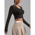 thumbnail image 6 of Top-kevin Women's Sports Long Sleeve Fitness Long Sleeve Mesh Design for Running Gym Yoga, 6 of 8