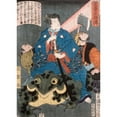 thumbnail image 2 of Tsukioka Yoshitoshi 11x14 Black Ornate Wood Framed Double Matted Museum Art Print Titled: Jiraiya Riding a Frog (1866), 2 of 5
