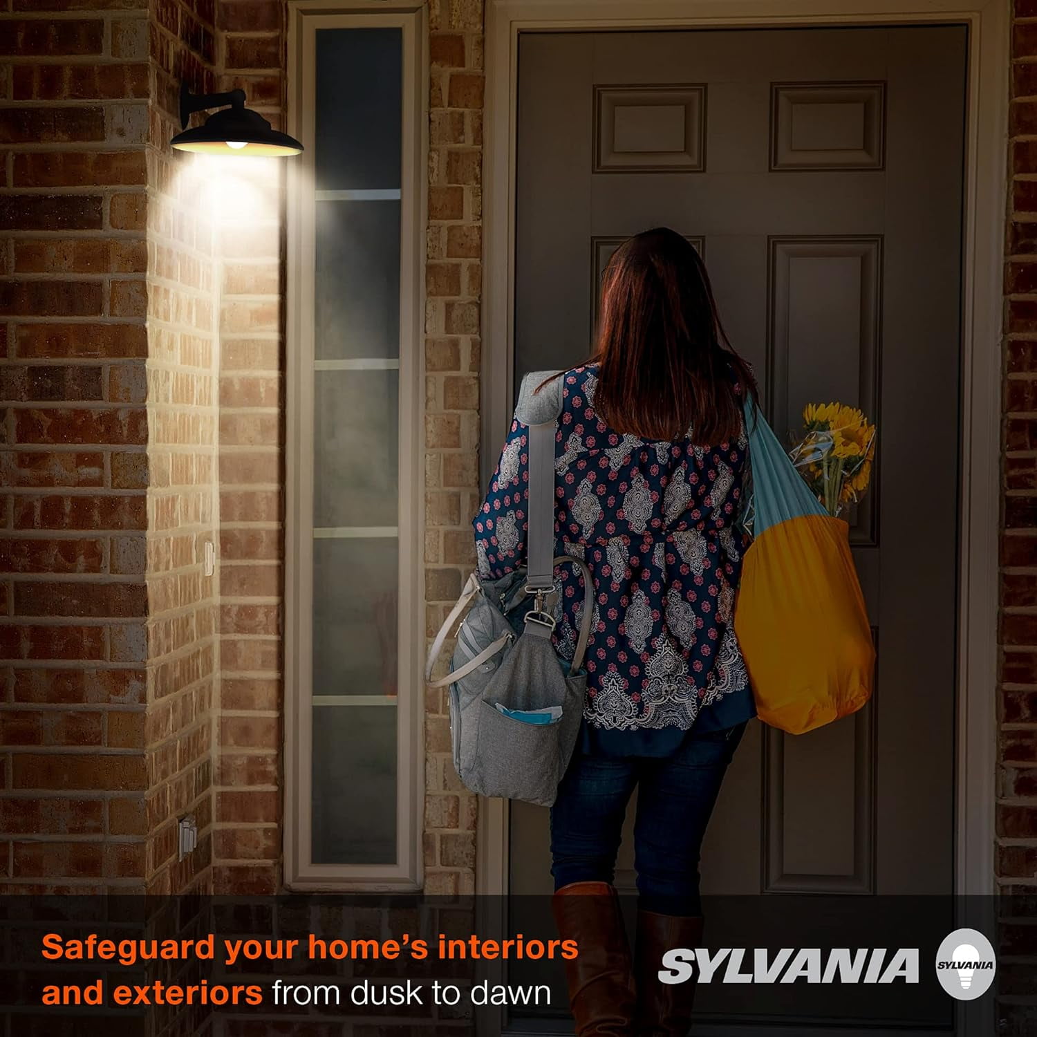 SYLVANIA LED 14W (120W Equivalent) Daylight Dusk to Dawn Light Bulb, PAR38  with Auto on/off Light Sensor, Medium Base