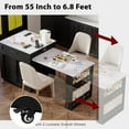 thumbnail image 2 of 82.7 inch Kitchen Island with Extendable Dining Table for 4-6 Seating, Faux Mable Kitchen Island Table with Double-sized Storage, Power Outlet, 2 Drawers, 2 Side Open Shelves, Black, 2 of 7