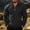 Black, variant on Men's Stand Collar Full Zip Lightweight Windproof Water Resistant Jacket with Contrast Lime Zippers Navy XL