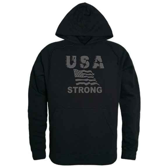 Graphic Pullover, USA Strong 2, Black, XL