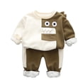 thumbnail image 2 of Kids Winter Suits for Boys and Girls, Plus Velvet Lined Thickened Sweatshirt and Pants Set, Warm Fleece Tracksuit for Fall and Winter Season Daily Wear and Play, 2 of 3