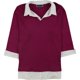 thumbnail image 1 of Karen Scott Blusa de jersey con aspecto de capas para mujer, rosa, 3X, 1 of 1
