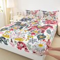 thumbnail image 3 of jejeloiu Colorful Horse Floral Twin Sheet Sets,Retro Boho Flower Bedding For Boys Girls 3-Piece, 3 of 7