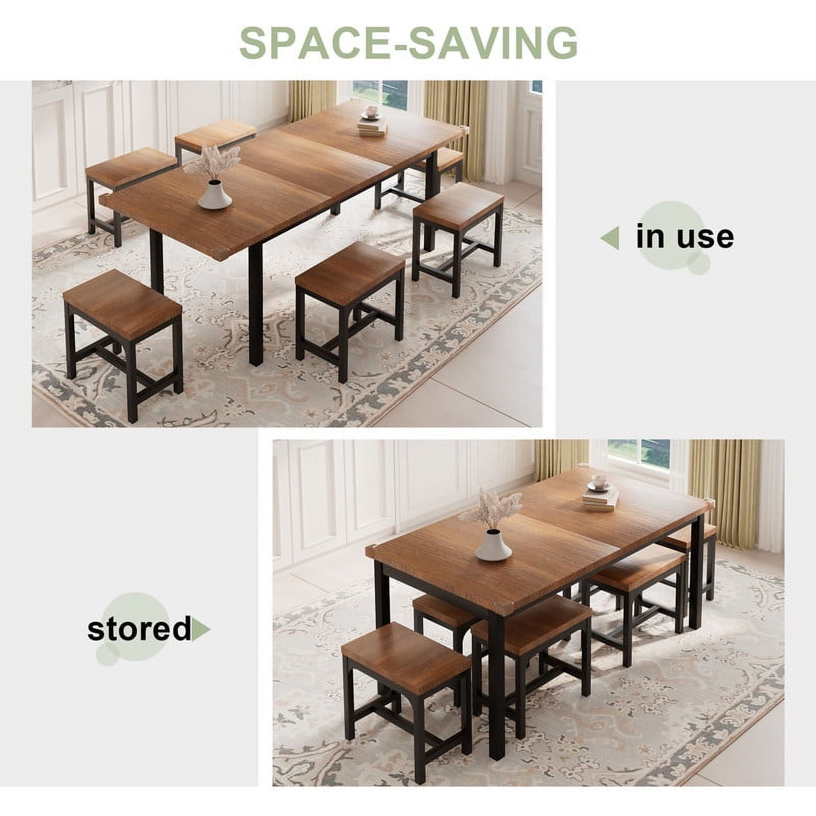 iPormis Dining Table Set, 7-Piece Extendable Table from 63