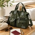 thumbnail image 5 of Nylon Tote Bag Waterproof Large Capacity Multi Pocket Travel Handbag Crossbody Bag for Outdoor Camping(Green-50x35x13cm), 5 of 5