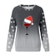 thumbnail image 2 of Gibobby Sudaderas para mujer Sudadera con cuello redondo y estampado navideño para mujer, ajustado con cuello redondo, sudadera informal de manga larga(Gris,CH), 2 of 4