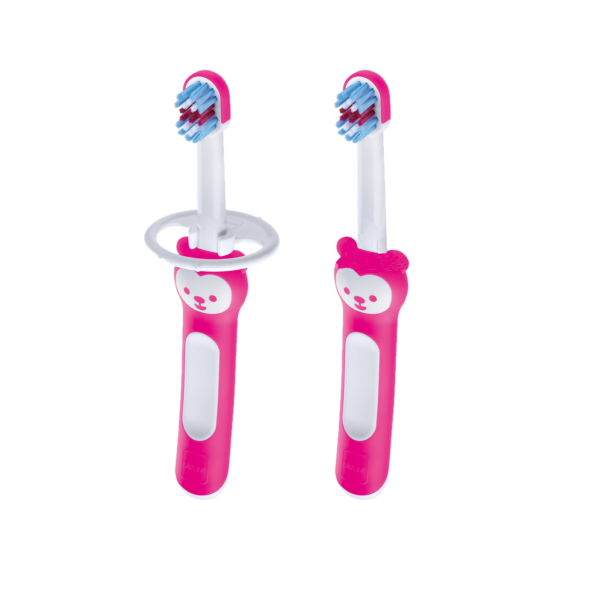 MAM Baby Toothbrush, Baby's Brush, Girl, 6+ Months, 2Count