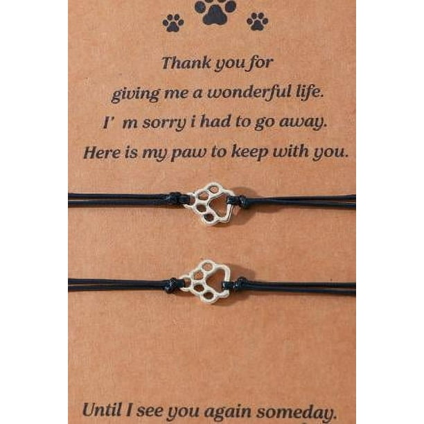 BRIGHTFUFU Pulsera de la amistad ajustable de cuerda tejida para mujeres, niños y hombres. Pulsera tejida para adolescentes y niñas. Regalos para el fallecimiento de una mascota.