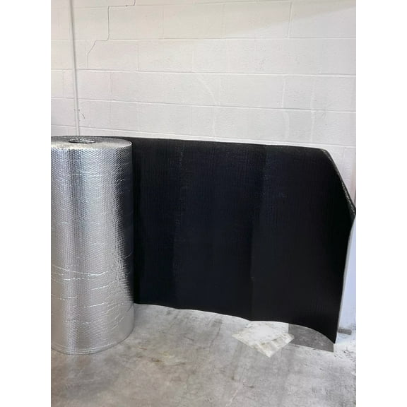 REFLECTIVE BLACK / SILVER FOIL Double BUBBLE Foil Insulation Roll 2X4 8SF R8