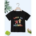 thumbnail image 2 of Boys' "Back to School" Cartoon Graphic T-Shirt - Red Short Sleeve Crewneck with Pencil & Book Print, Microfiber Casual Summer Top for Youngsters, School Shirts, Playful Design, Comforta, 2 of 3