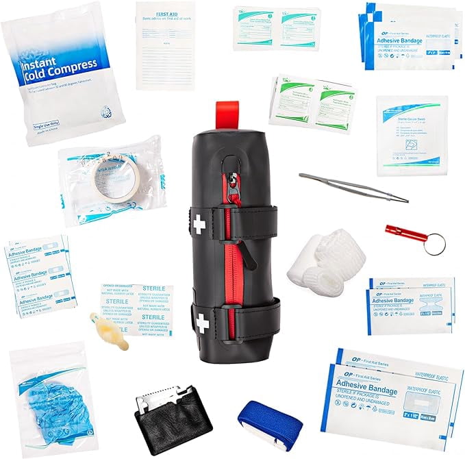 CureIT 50-Pc Bike First Aid Kit Waterproof Bicycle Mounted Emergency Survival Kit