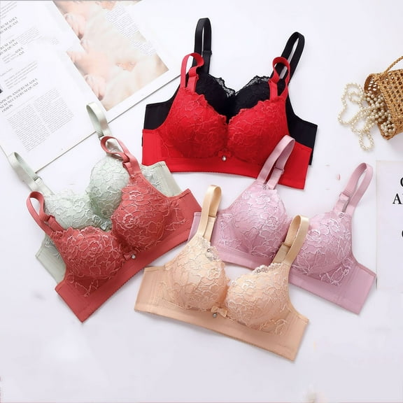 Otvok Womans Fashion Plus Size Comfortable Push Up Hollow Out Bra Underwear