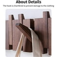 thumbnail image 3 of Piano Key Coat Rack, Beech Wood Coat Hooks Wall Mounted with 6 Magnetic Flip Hooks, 15kg Load-Bearing, Entryway Hallway Decor, Modern Home Storage, 3 of 8