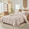 thumbnail image 2 of Washed Cotton Duvet Cover Set Linen Feel Natural Wrinkle Lightweight Comfy (King  Linen), 2 of 6