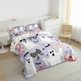 thumbnail image 3 of Manfei White Cute Ghost King Size Comforter Sets,Lovely Bow Tie Bedding Comforter Set,Happy Halloween Bedding Set For Children,Breathable Home Decor Reversible,3 Pieces, 3 of 8