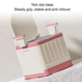 thumbnail image 3 of Inodoro portátil plegable para adultos, Silla de Cama Desmontable de Cama Rosa Anillo de Cojín Rosa Pu Anillo Anti -resbalón de Carga Fuerte de Carga Fuerte Con Brasos para El, 3 of 7