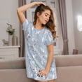 thumbnail image 3 of Lsque Rabbit Is Eating Carrots Pattern Nightgowns for Women Sleep Shirts Short Sleeve Nightshirt Pullover Nightdress Soft Sleepwear Relaxed Fit Nightdress, 3 of 6