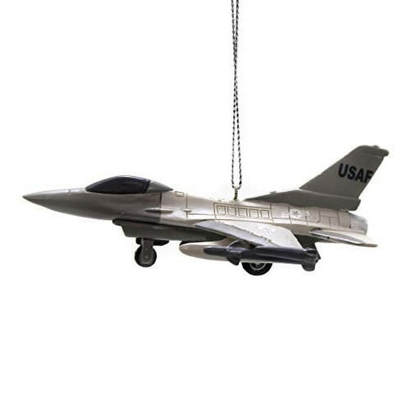 Kurt Adler 4.25" Resin Air Force Jet Ornament – Military Christmas Tree Decoration