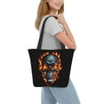 thumbnail image 3 of Ratiio Flame Metal Skull Print Shoulder Bag for Women, Polyester Crossbody Purse Lightweight Handbag for Daily Travel and Casual Use, 3 of 6