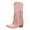 Red, variant on YLYL Women Fringe Tassel Knee High Boots Snip Toe Chunky Heels Pull on Cowboy Cowgirl Western Boots