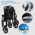 thumbnail image 2 of Lightweight Foldable Transport Wheelchair for Adults & Elderly | Narrow Doorway Travel Wheel Chair with Carbon Steel Frame, Safety Belt, Large All-Terrain Wheels & 220 lbs Capacity, Pull Rod, 2 of 9