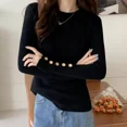 thumbnail image 2 of Blusa Suéter Para Mujer Cuello Alto Casual De Manga Largas, 2 of 8