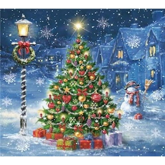CHRISTMAS TREE by Night Snowman Lunch Napkins 40pcs Christmas Napkins, Decorative Napkins, Snowman Napkins, Napkins for Decoupage, Christmas Paper Napkins