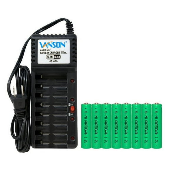 V-868 8 Bay AA & AAA Charger   8 AAA (700 mAh) NiMH Batteries